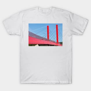 Red Bridge, Suspension Bridge, Mersch, Luxembourg, Europe T-Shirt